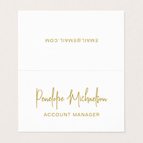 Minimal Modern Gold Color Lettering and QR Code Business Card