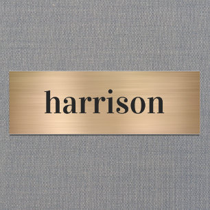 Minimal Modern Gold Name Tag