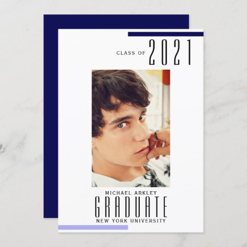 Minimal Modern Graduate Photo Graduation Announcement