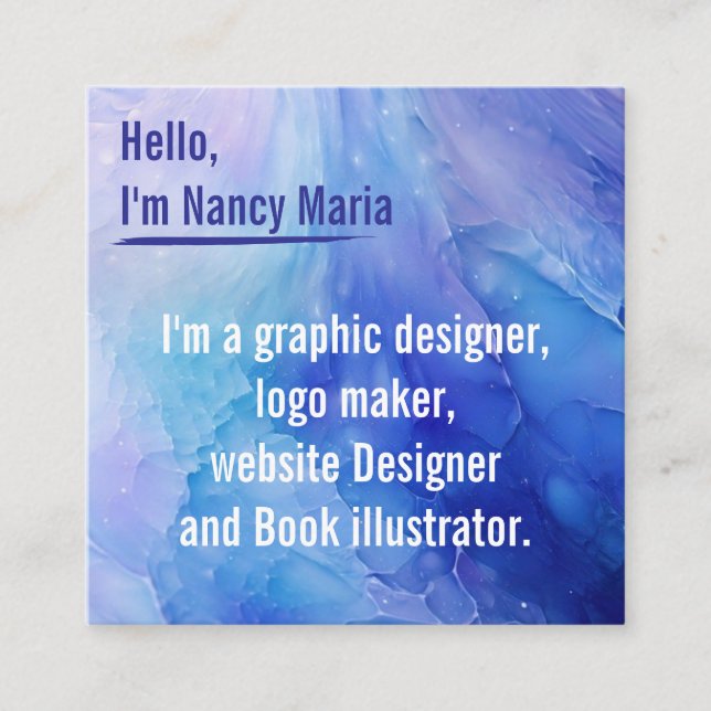 Minimal modern Graphic design square business card (Front)
