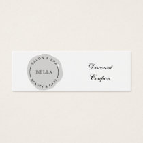 Minimal Modern Gray Salon and Spa Discount Card