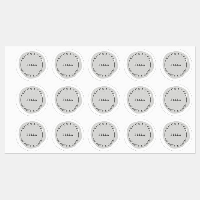 Minimal Modern Gray Salon and Spa Labels (Sheet)