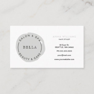 Minimal Modern Gray Salon and Spa Loyalty Card