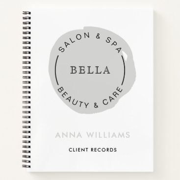Minimal Modern Gray Salon and Spa Notebook