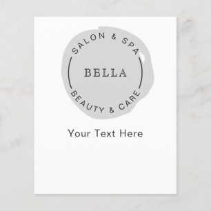 Minimal Modern Gray Salon Spa Coupons Flyer