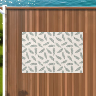 Minimal Modern Green Leaf Outdoor Rug