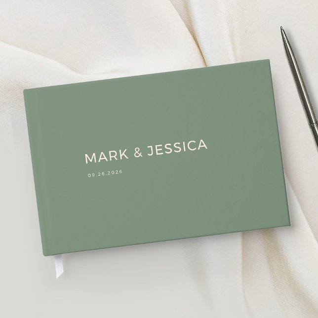 Minimal Modern Green Wedding Guest Book (Creator Uploaded)