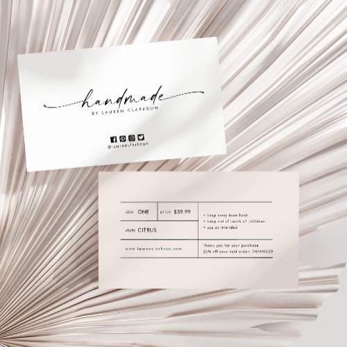 Minimal Modern Handmade Price Tag