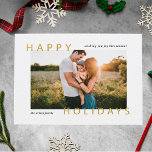 Minimal Modern Happy Holidays Photo    Holiday Postcard at Zazzle