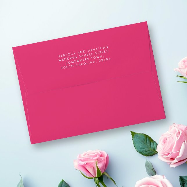 Minimal Modern Hot Pink Wedding Envelope (Creator Uploaded)