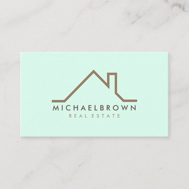 Minimal Modern House Roof Realtor Business Card