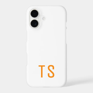 Minimal Modern Initial Monogram Simple Orange iPhone 17 Case