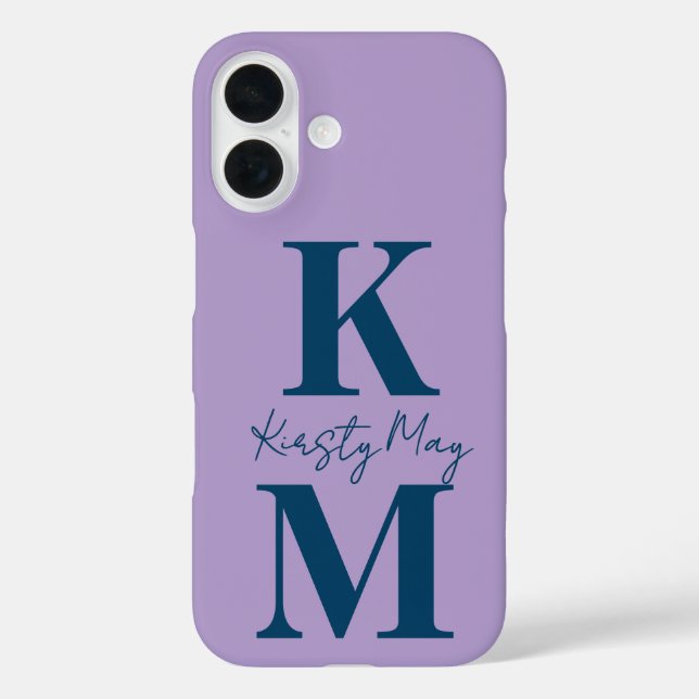 Minimal Modern Initials Name Personalize Case-Mate iPhone Case (Back)