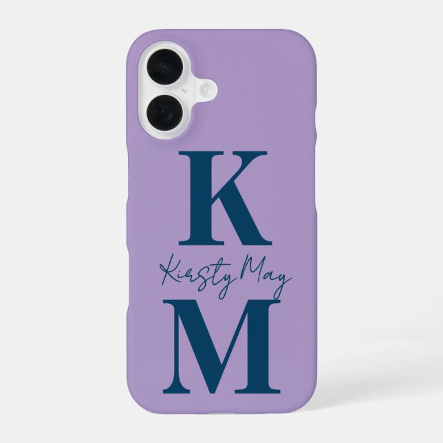 Minimal Modern Initials Name Personalize Iphone Case (Back)
