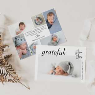 Minimal Modern Landscape Baby Photo Birth Announcement