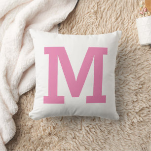 Minimal Modern Large Initial Letter Throw Pillow
