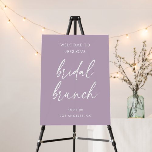 Minimal Modern Lavender Bridal Brunch Welcome Sign
