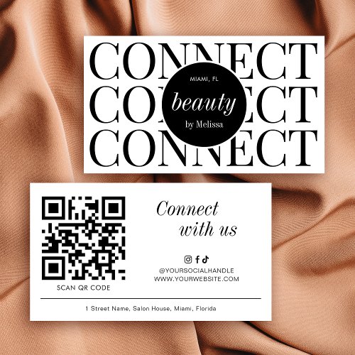 Minimal Modern Lets Connect QR Code Social Media Business Card