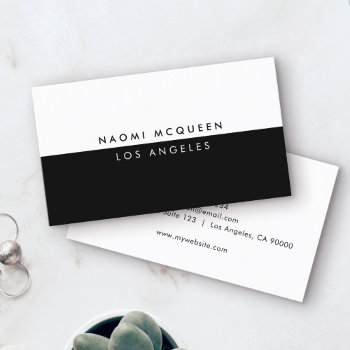 Minimal Modern Luxury Black And White Simple Business Card by Farlane at Zazzle