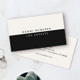 Minimal Modern Luxury Black Ivory Elegant Business Card