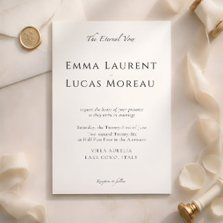 Minimal Modern Luxury Black & White Wedding Design Invitation
