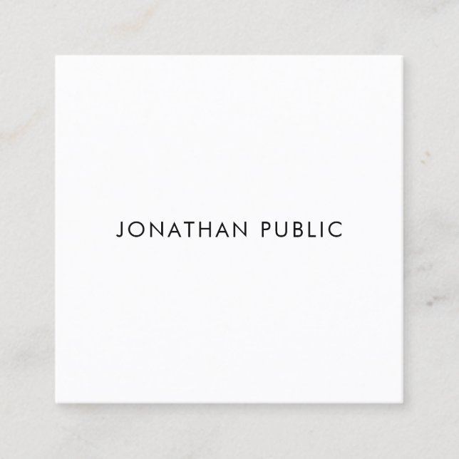 Minimal Modern Luxury Simple Template Professional Square Business Card (Front)