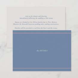 Minimal Modern Mauve & Dusty Blue Details Enclosure Card