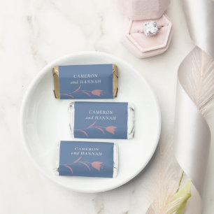 Minimal Modern Mauve & Dusty Blue Floral Wedding Hershey's Miniatures