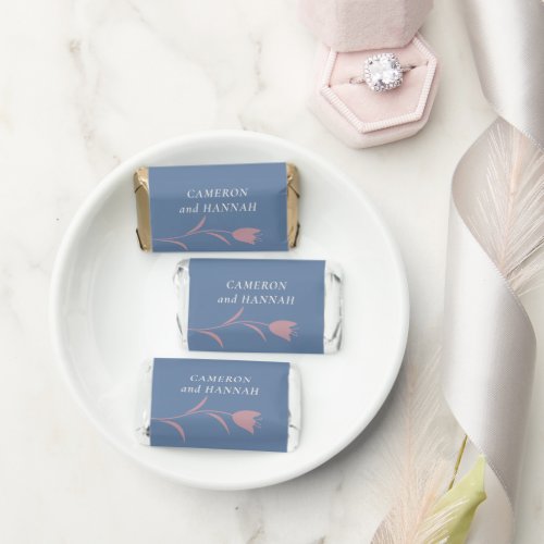 Minimal Modern Mauve & Dusty Blue Floral Wedding Hershey's Miniatures