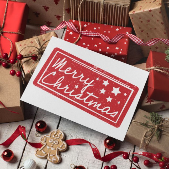 Minimal Modern Merry Christmas Postcard (Creator Uploaded)