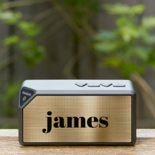 Minimal Modern Monogram Gold Bluetooth Speaker