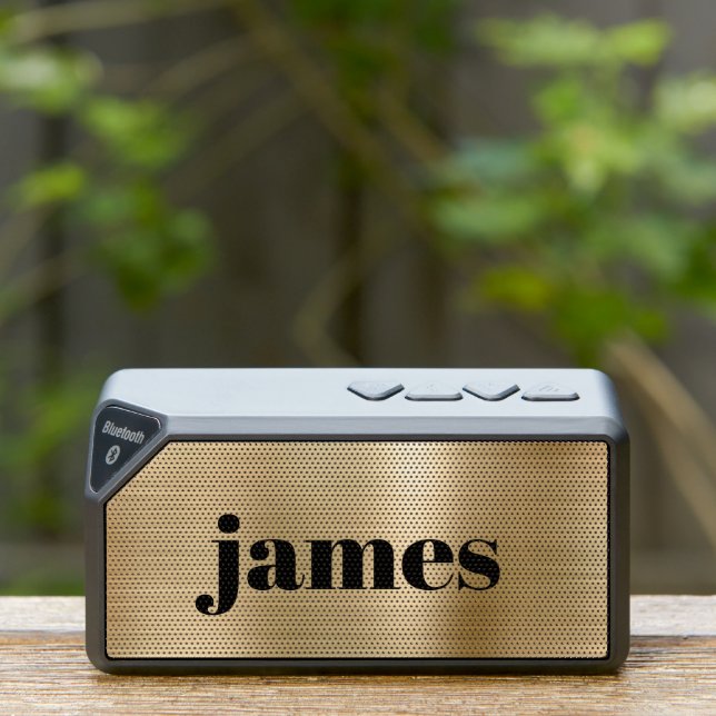 Minimal Modern Monogram Gold Bluetooth Speaker (Insitu(Outdoor))