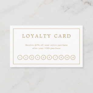 Minimal Modern Monogram Gold Elegant Loyalty Card