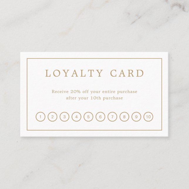Minimal Modern Monogram Gold Elegant Loyalty Card (Front)