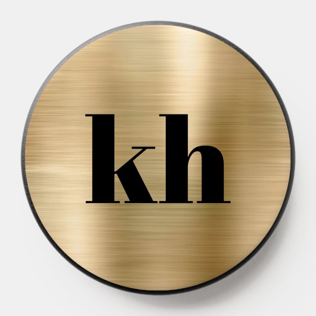 Minimal Modern Monogram Gold PopSocket (Popsocket)