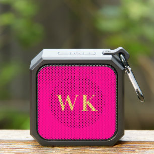 Minimal Modern Monogram Hot Pink Bluetooth Speaker