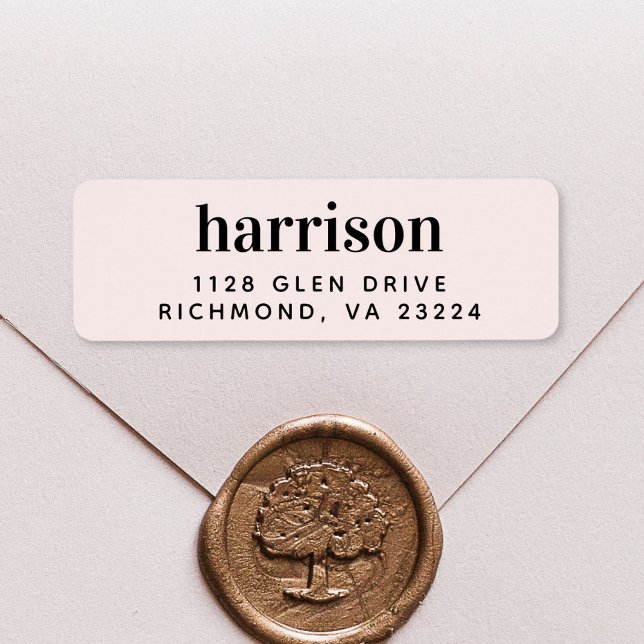 Minimal Modern Monogram Pink Return Address Label (Creator Uploaded)