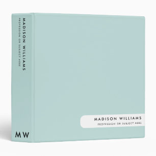 Minimal Modern Monogram Professional 3 Ring Binder