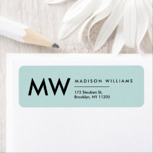 Minimal Modern Monogram Professional  Label