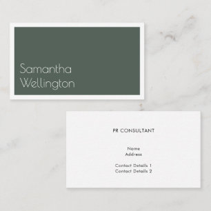 Minimal Modern Moss Green Typography Business Card