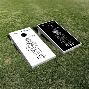 Minimal Modern Mr. and Mrs. Wedding Cornhole Set