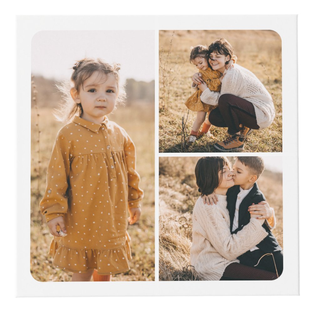 Disover Minimal Modern Multiple Photo Collage Monogram Cube