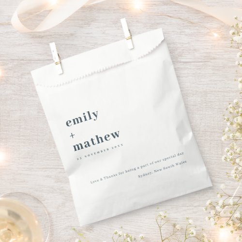 Minimal Modern Navy Grey Blue Typography Wedding