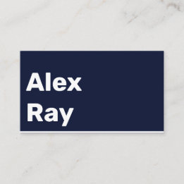 Minimal Modern Navy White Business Card