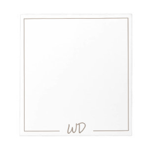 Minimal Modern Neutral Monogrammed Initials Notepad