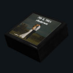 Minimal & Modern Newlyweds Mr & Mrs Wedding Photo Gift Box<br><div class="desc">Special keepsake photo plaque for newlyweds with a wedding day photo. Simple and modern design with a full photo design. Customize with your name.</div>