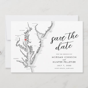 Minimal Modern North Beach MD Wedding Save The Date