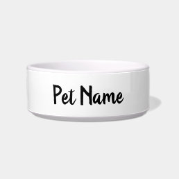 Minimal Modern Personalized Pet Name Script Font Bowl