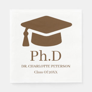 Minimal Modern PhD Graduation Napkins