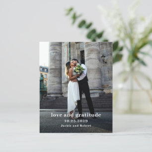 Minimal Modern Photo Budget Wedding Thank You Card